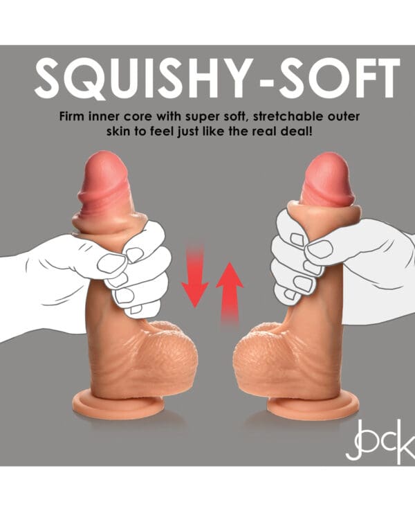 Curve Toys Jock Real Skin Silicone 8" Dildo w/Balls - Image 4