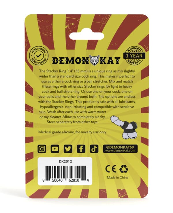 Demon Kat 1.4' Stacker Ring - Black - Image 2