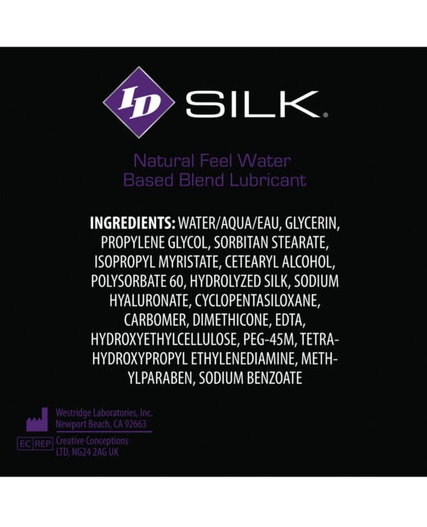 ID Silk Natural Feel Lubricant - 4.4 oz Flip Cap Bottle - Image 2
