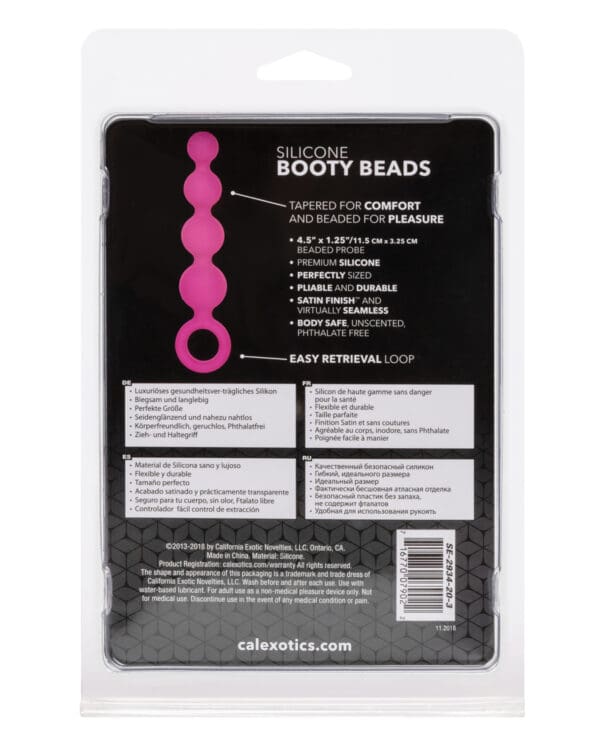 Calexotics Silicone Booty Beads - Pink - Image 2