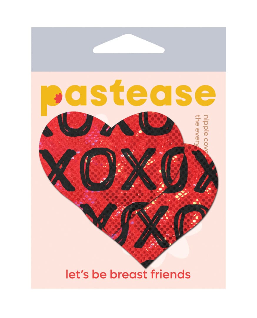 Pastease Premium Glitter XOXO Heart - Red/Black O/S