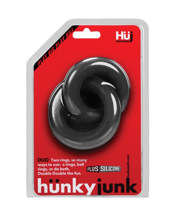 Hunky Junk Duo Linked Cock & Ball Rings - Tar - Image 4