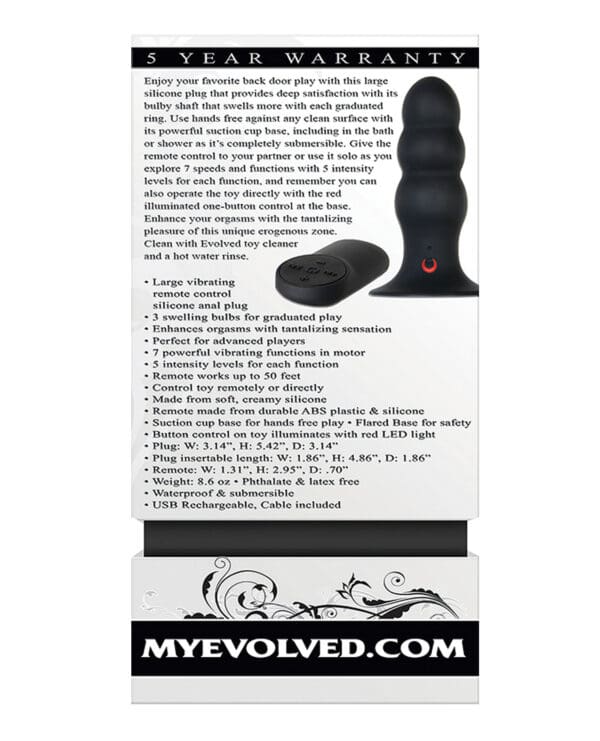 Evolved Kong Rechargeable Anal Plug - Black - Image 2