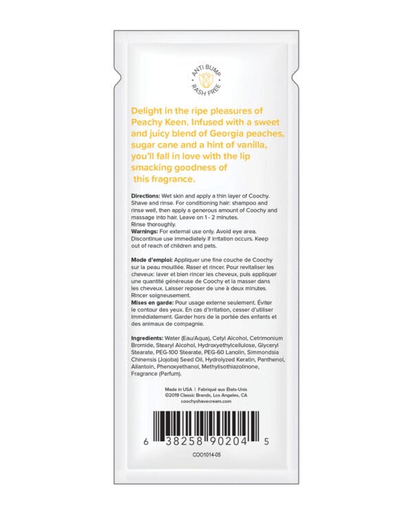 COOCHY Shave Cream - .5 oz Peachy Keen - Image 2