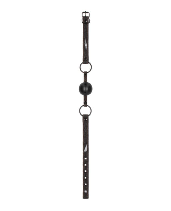 Shots Ouch Breathable Ball Gag w/Denim Straps - Black - Image 4