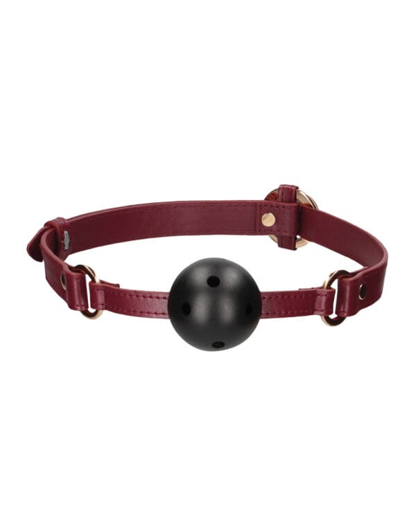 Shots Ouch Halo Breathable Ball Gag - Burgundy - Image 3