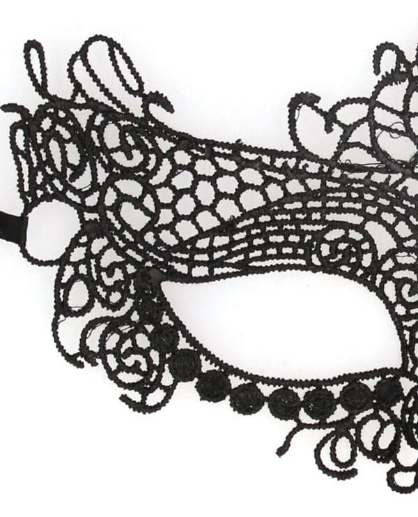Shots Ouch Black & White Lace Eye Mask - Queen Black - Image 4