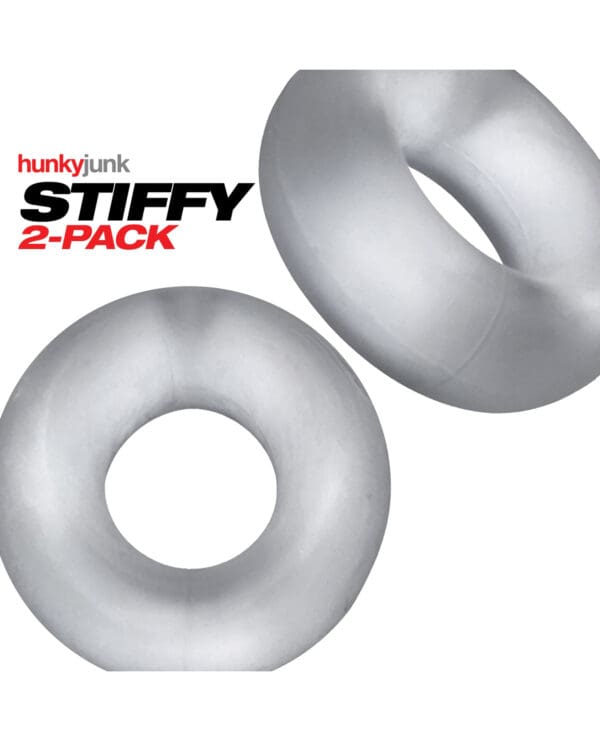 Hunky Junk Stiffy 2 Pack Cockrings - Clear Ice - Image 2