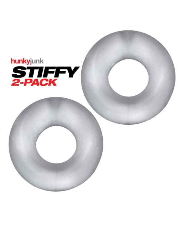 Hunky Junk Stiffy 2 Pack Cockrings - Clear Ice - Image 3