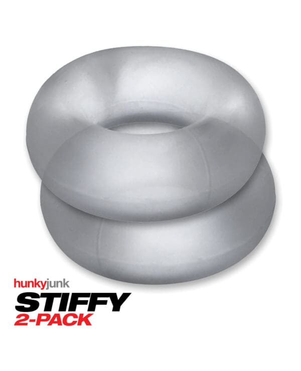 Hunky Junk Stiffy 2 Pack Cockrings - Clear Ice - Image 4
