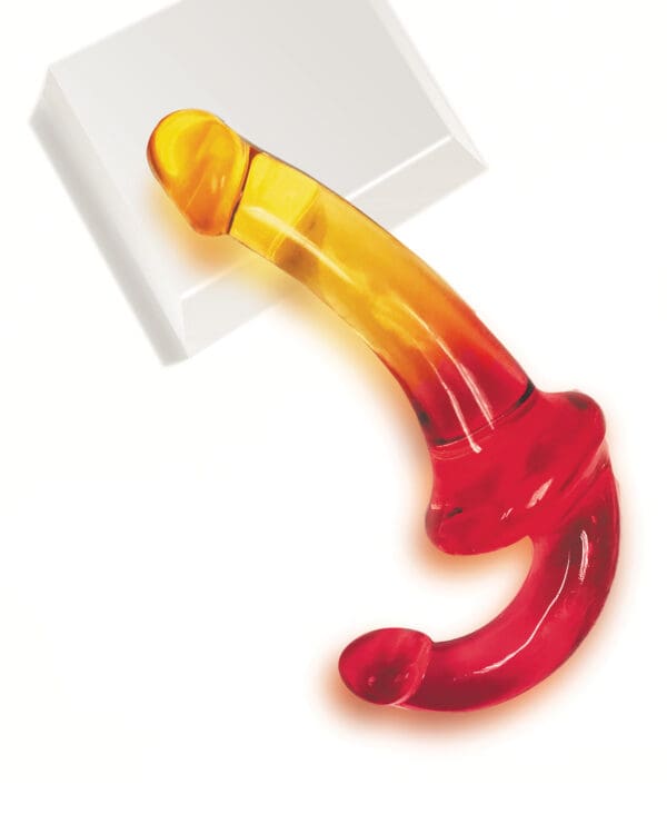Shades Jelly TPR Gradient Strapless Strap On - Pink/Yellow - Image 2