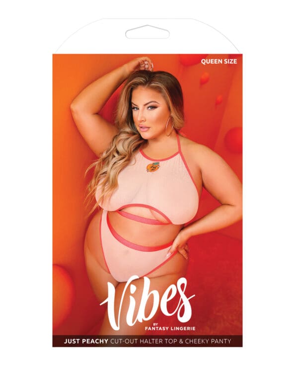 Just Peachy Cut Out Halter Top & Cheeky Panty Nude QN - Image 3