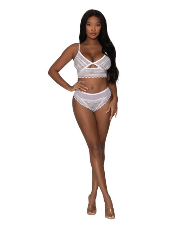 Modern Romance Bralette & Cheeky Hipster White L/XL - Image 2