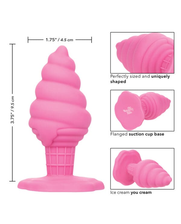 Naughty Bits Yum Bum Ice Cream Cone Butt Plug - Pink - Image 4