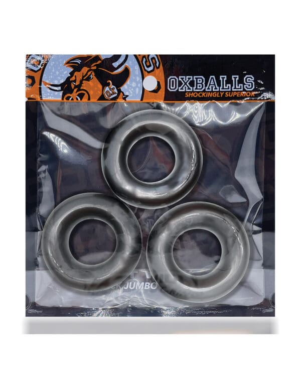 Oxballs Fat Willy 3 Pack Jumbo Cock Rings - Steel - Image 4