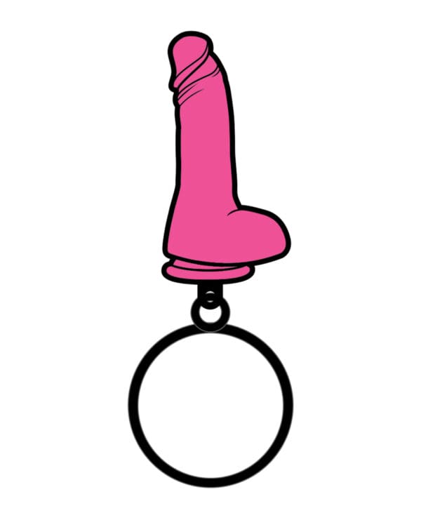 Wood Rocket Sex Toy Dildo Keychain - Pink - Image 2
