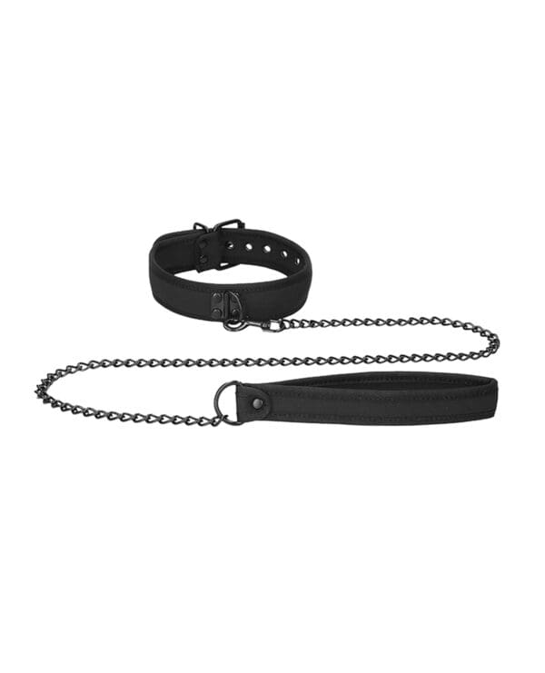 Shots Ouch Puppy Play Puppy Collar w/Leash - Black - Image 3
