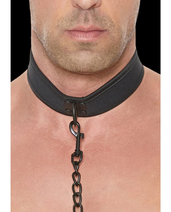 Shots Ouch Puppy Play Puppy Collar w/Leash - Black - Image 5