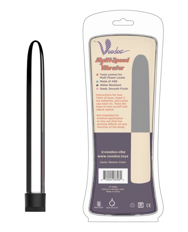 Voodoo 9" Multi Speed Vibrator - Silver - Image 3