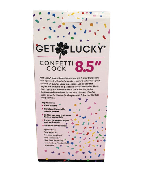 Get Lucky 8.5" Real Skin Confetti Cock - Multi Color - Image 2