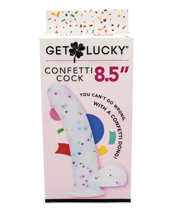 Get Lucky 8.5" Real Skin Confetti Cock - Multi Color - Image 3