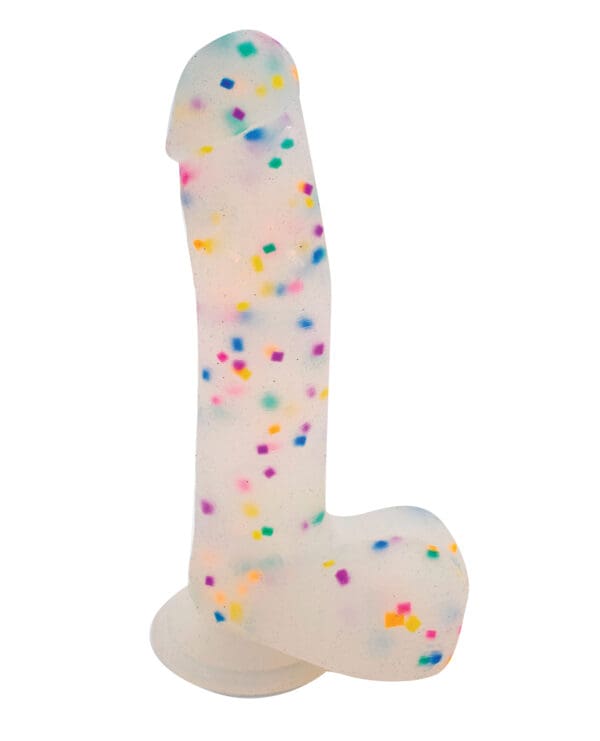 Get Lucky 8.5" Real Skin Confetti Cock - Multi Color - Image 4