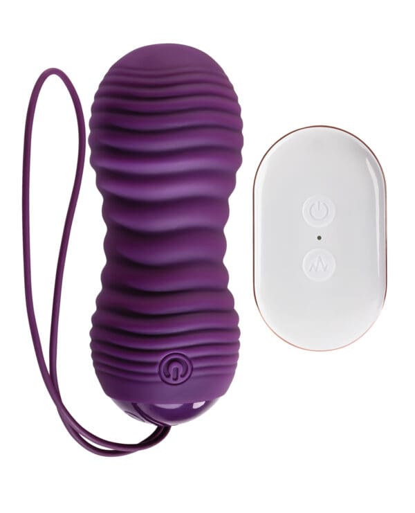 Evolved Eager Egg Vibrating & Thrusting Egg w/Remote - Purple - Image 3
