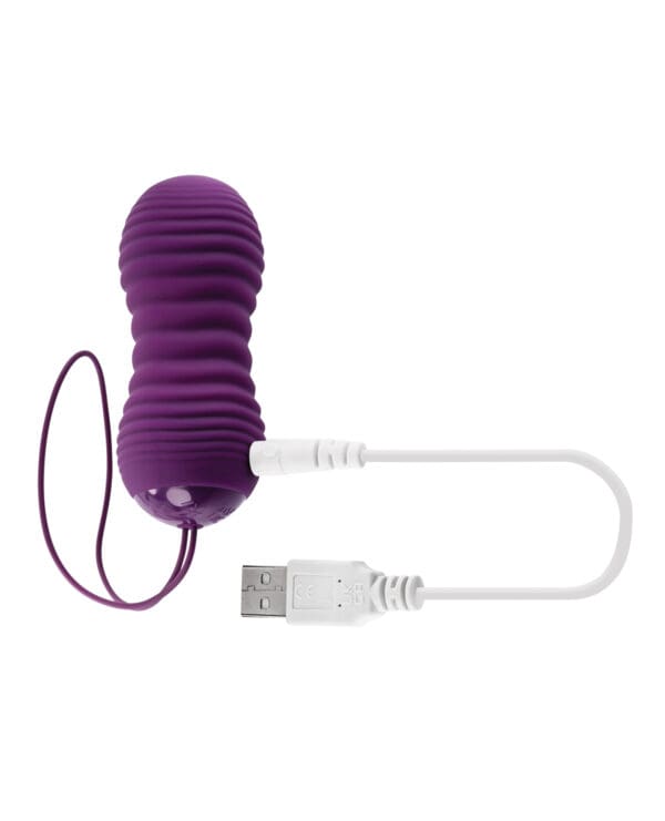 Evolved Eager Egg Vibrating & Thrusting Egg w/Remote - Purple - Image 5