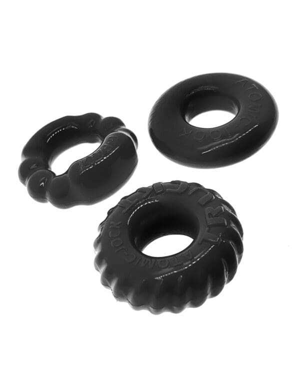 Oxballs Bonemaker 3 Pack Cockring Kit - Black - Image 2
