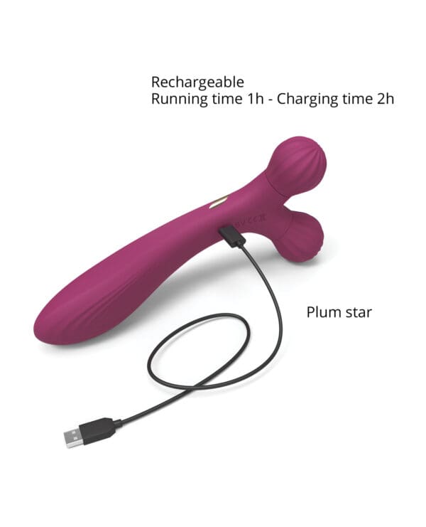 Love to Love Fireball Forked Vibrator - Plum Star - Image 3