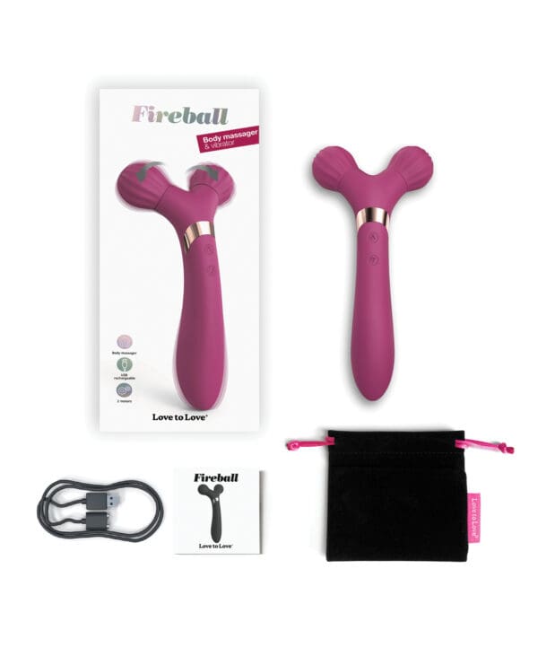 Love to Love Fireball Forked Vibrator - Plum Star - Image 5