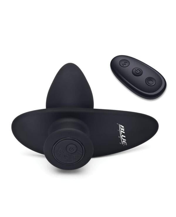 Blue Line Vibrating Anal Plug Pointer w/Remote - Black - Image 4