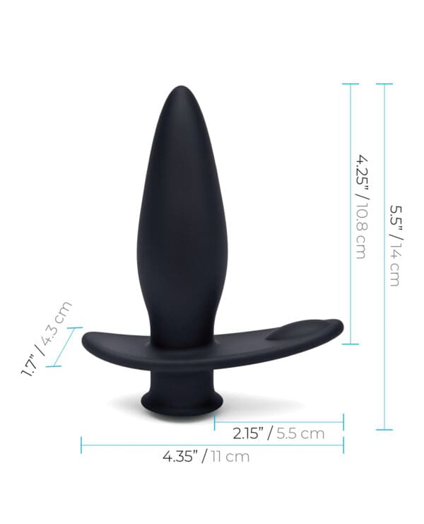 Blue Line Vibrating Anal Plug Pointer w/Remote - Black - Image 5