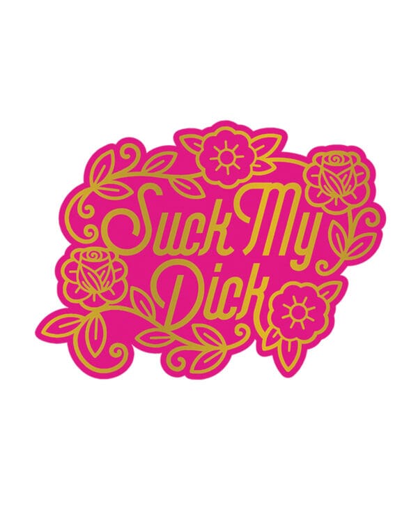 Wood Rocket Porn Suck My Dick Pin - Pink/Gold - Image 2