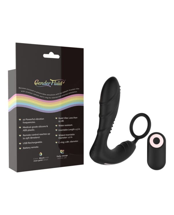 Gender Fluid Enrapt Prostate Vibe w/Remote - Black - Image 2