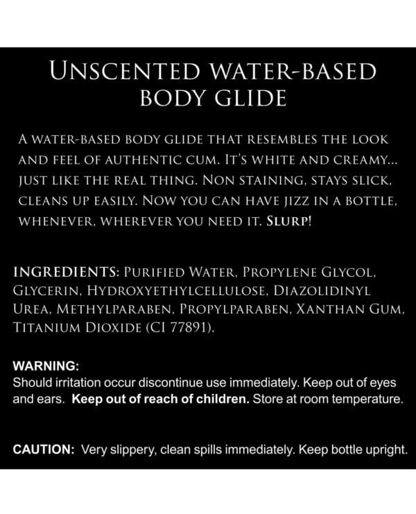Master Series Unscented Jizz Water Based Body Glide - 16oz - Image 3