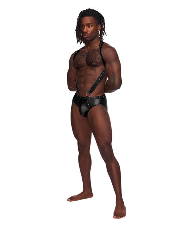 Fetish Uranus Nylon Spandex Moonshine Harness Brief Black L/XL - Image 2