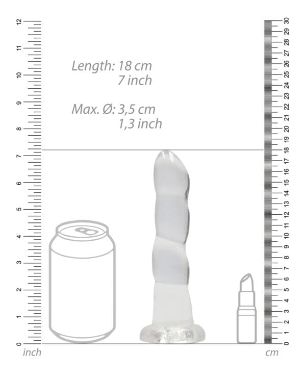 Shots RealRock Crystal Clear 7" Rippled Dildo  - Transparent - Image 5