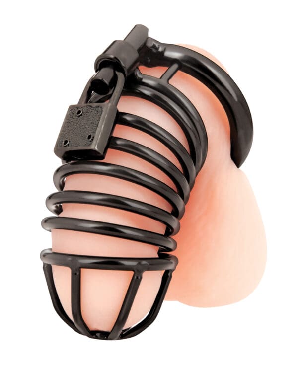 Blue Line Deluxe Chastity Cage - Black - Image 2
