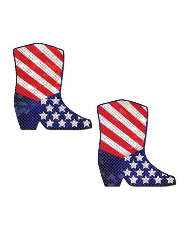 Pastease Premium Sparkling Stars & Strips USA Cowboy Boot - Red/White/Blue O/S - Image 2