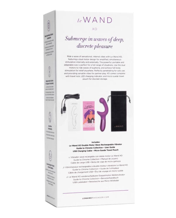 Le Wand XO Double Motor Wave Rechargeable Vibrator - Cherry - Image 2