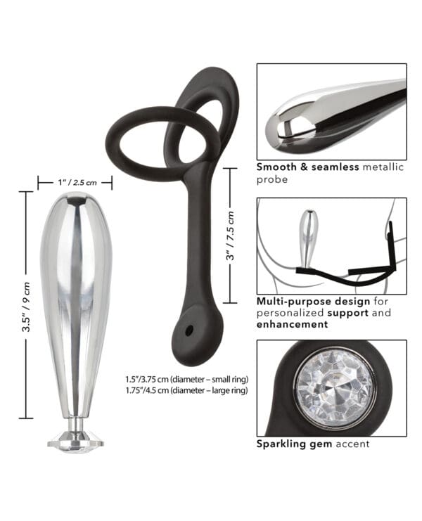 Star Fucker Glider Gem Plug w/Silicone Enhancer - Black - Image 5