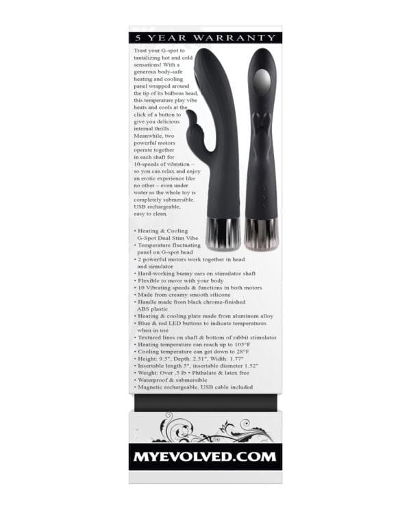 Evolved Heat Up & Chill G-Spot Rabbit - Black - Image 2
