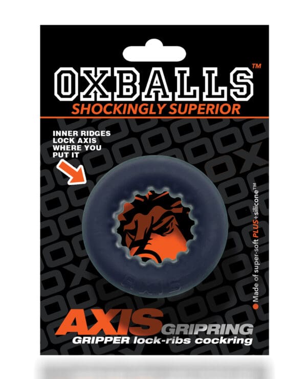 Oxballs  Axis Rib Griphold Cockring - Black Ice - Image 5