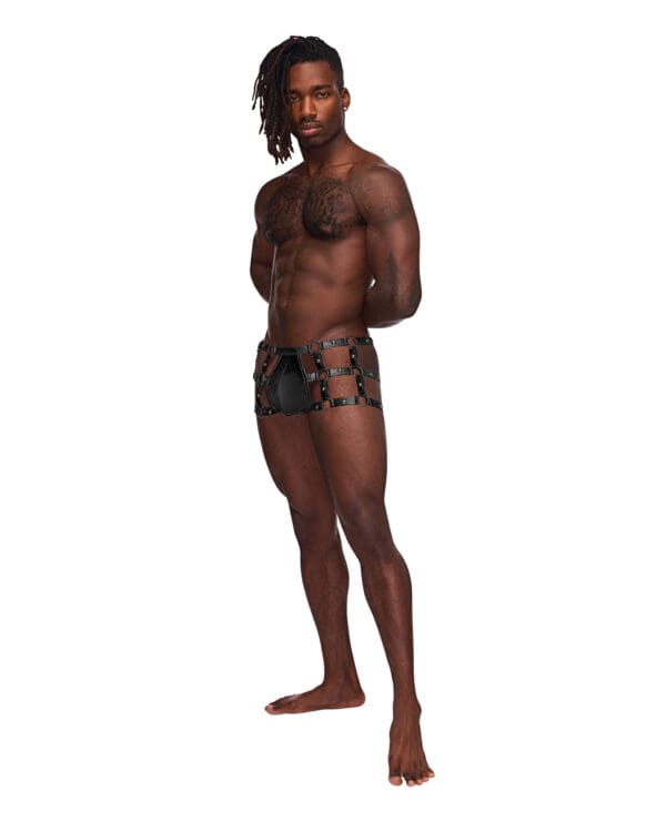 Fetish Vulcan Nylon Spandex Caged Short Black L/XL - Image 2