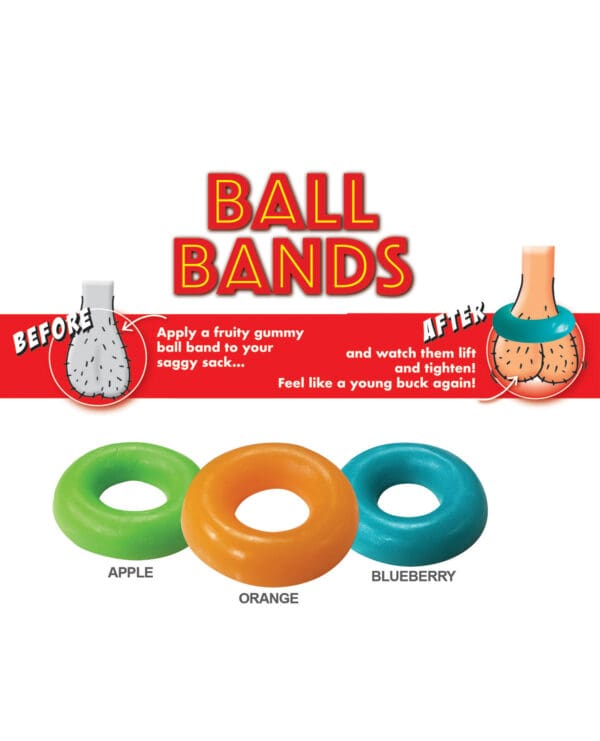 Gummy Ball Bands - 3 Pack Asst. Colors/Flavors - Image 2