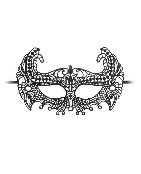 Shots Ouch Black & White Lace Eye Mask - Empress Black - Image 3