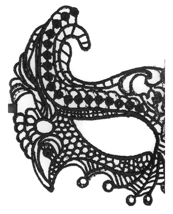Shots Ouch Black & White Lace Eye Mask - Empress Black - Image 4