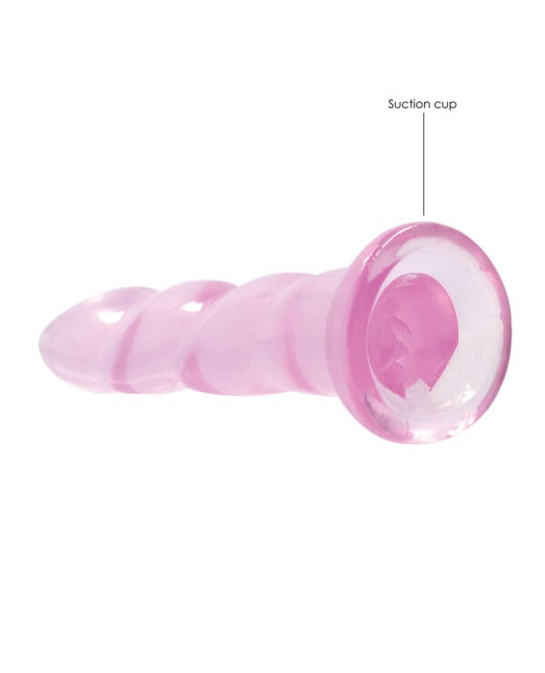 Shots RealRock Crystal Clear Non Realistic 7" Dildo  - Pink - Image 3