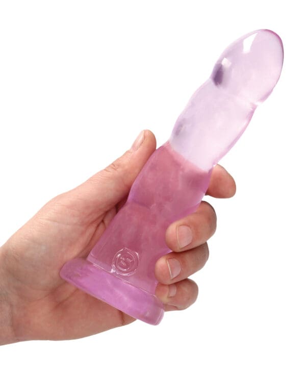 Shots RealRock Crystal Clear Non Realistic 7" Dildo  - Pink - Image 4
